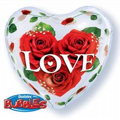 Love Roses 22 inch Bubble Balloon