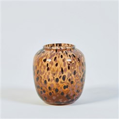 Flecked Plum and Black Glass Vase