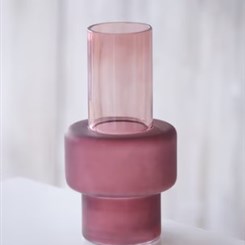 Bulbous Burgundy Glass Vase
